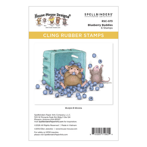 Spellbinders House-Mouse Blueberry Buddies Cling Rubber Stamp Set from the Sunflower Walk Collection