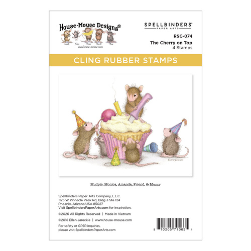 Spellbinders House-Mouse The Cherry on Top Cling Rubber Stamp Set from the Sunflower Walk Collection