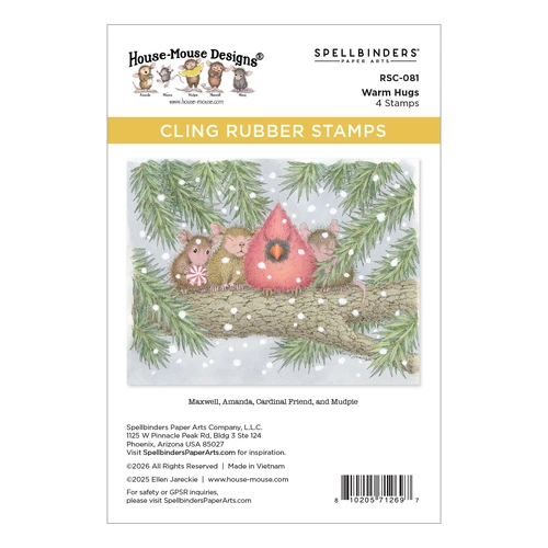 Spellbinders House-Mouse Warm Hugs Cling Rubber Stamp Set from the Tangled Collection