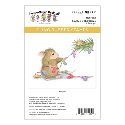 Spellbinders House-Mouse Smitten with Mittens Cling Rubber Stamp Set from the Tangled Collection