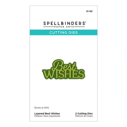 Spellbinders Layered Best Wishes Etched Dies from the Essentially Yours Sentiments Collection