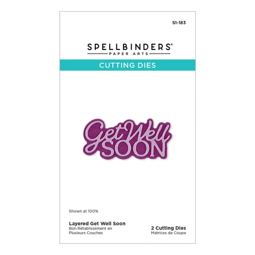 Spellbinders Layered Get Well Soon Etched Dies from the Essentially Yours Sentiments Collection