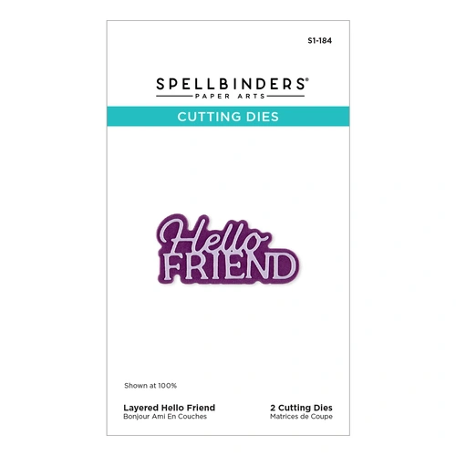 Spellbinders Layered Hello Friend Etched Dies from the Essentially Yours Sentiments Collection