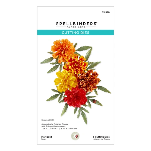 Spellbinders Marigold Etched Dies from the Cottage Garden Collection by Susan Tierney-Cockburn