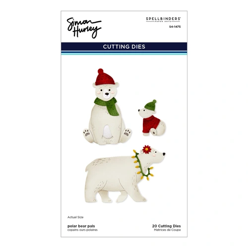 Spellbinders Polar Bear Pals Etched Dies from the North Pole Friends Collection by Simon Hurley