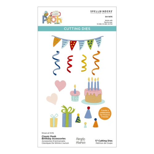 Spellbinders Classic Pooh Birthday Accessories Etched Dies  from the Say Cheese Classic Pooh Birthday Collection by Simple Stories