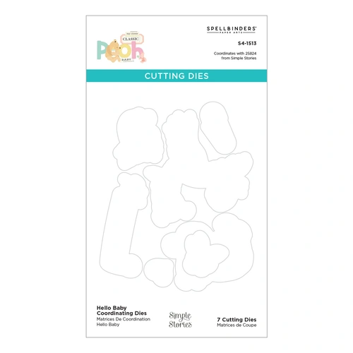 Spellbinders Hello Baby Coordinating Etched Dies from the Say Cheese Classic Pooh Baby Collection with Simple Stories