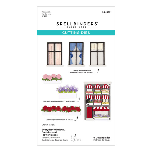 Spellbinders Everyday Windows, Curtains and Flower Boxes Etched Dies from the Everyday City Holiday Collection by Yana Smakula