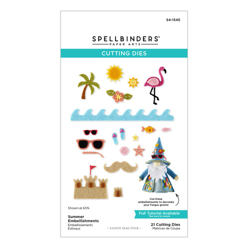 Spellbinders Summer Embellishments Etched Dies from the 3D Felt Decor Summer Collection by Sandi MacIver