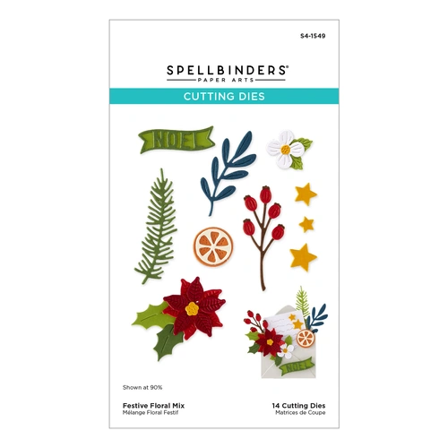 Spellbinders Festive Floral Mix Etched Dies from the Dear Santa Collection