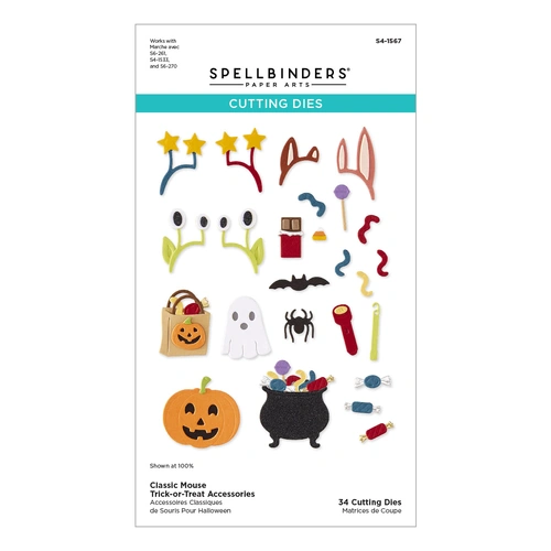 Spellbinders Classic Mouse Trick-or-Treat Accessories Etched Dies from the Classic Mouse Costume Party Collection 