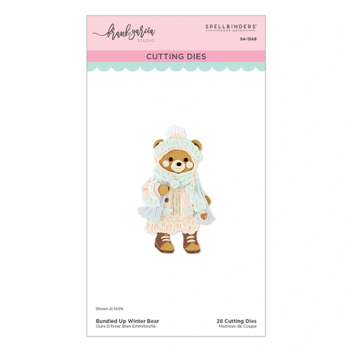 Spellbinders Bundled Up Winter Bear Etched Dies from the Christmas Blush Collection by Frank Garcia