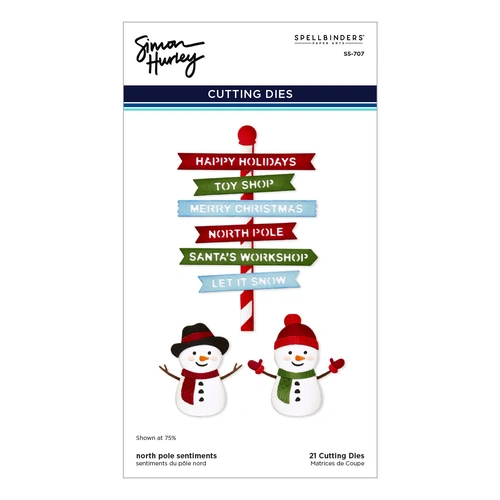 Spellbinders North Pole Sentiments Etched Dies from the North Pole Friends Collection by Simon Hurley