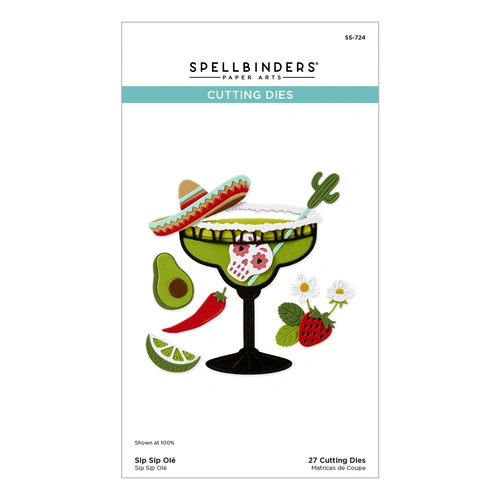 Spellbinders Sip Sip Ole' Etched Dies from the Happier Hour Collection