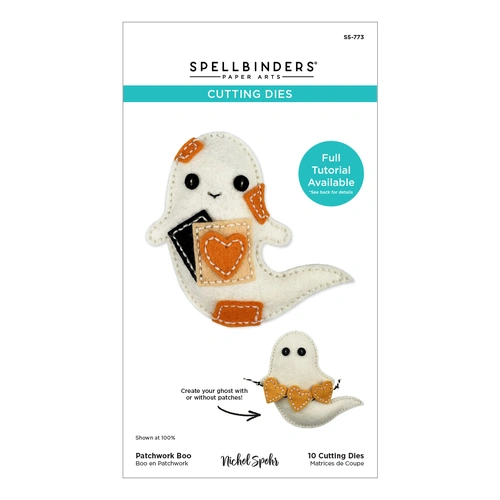 Spellbinders Felt Patchwork Boo Etched Dies from the Halloween Felt Stitch & Create Collection by Nichol Spohr