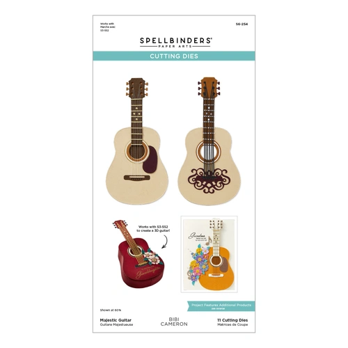 Spellbinders Majestic Guitar Etched Dies from the Bibi's Musical Notes Collection by Bibi Cameron