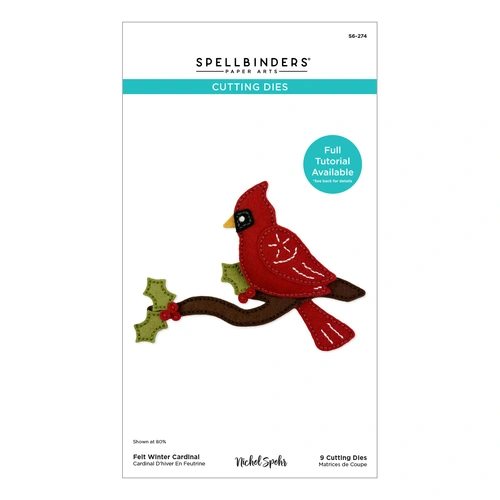 Spellbinders Felt Winter Cardinal Etched Dies from the Christmas Felt Stitch & Create Collection by Nichol Spohr
