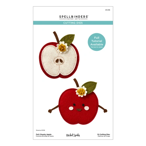 Spellbinders Felt Cheeky Apple Etched Dies from the Summer Felt Stitch & Create Collection by Nichol Spohr