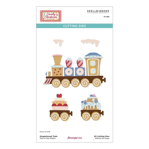 Spellbinders Gingerbread Train Etched Dies from the Candy Christmas Collection by Stamperia 