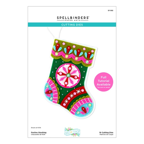 Spellbinders Festive Stocking Etched Dies from the Festive Felt Christmas by Lolli & Grace