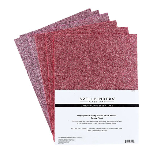 Spellbinders Peony Pinks Pop-Up Die Cutting Glitter Foam Sheets