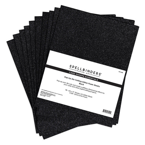 Spellbinders Black Pop-Up Die Cutting Glitter Foam Sheets