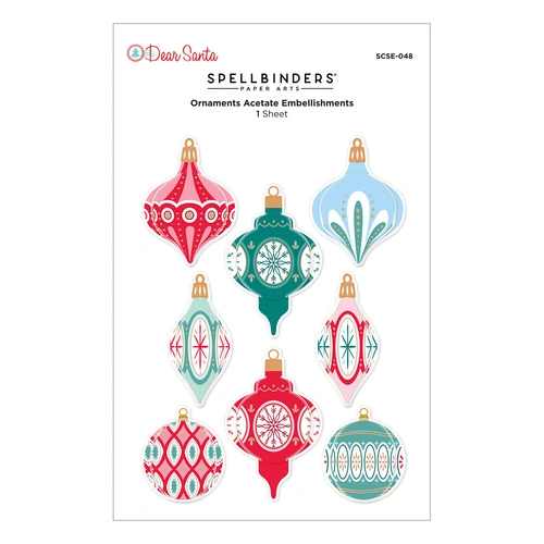 Spellbinders Dear Santa Ornaments Dimensional Stickers from the Dear Santa Collection