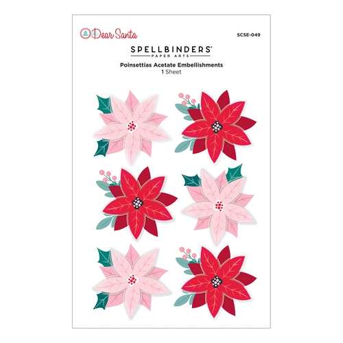Spellbinders Dear Santa Poinsettias Dimensional Stickers from the Dear Santa Collection