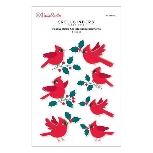 Spellbinders Dear Santa Festive Birds Dimensional Stickers from the Dear Santa Collection