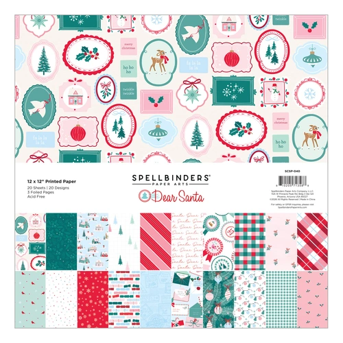 Spellbinders Dear Santa 12" x 12" Paper Pack from the Dear Santa Collection