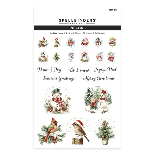 Spellbinders Holiday Magic Rub-On Sheets from the Holiday Magic Collection