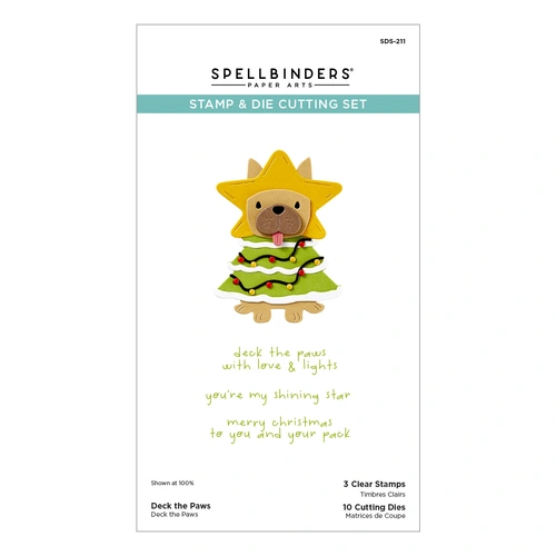 Spellbinders Deck the Paws Clear Stamp & Die Set from the Merry Mischief Collection