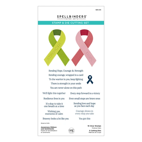 Spellbinders Awareness Ribbon and Sentiments Stamp & Die Set from the We All Have Baggage Collection by Sheri Ballantyne