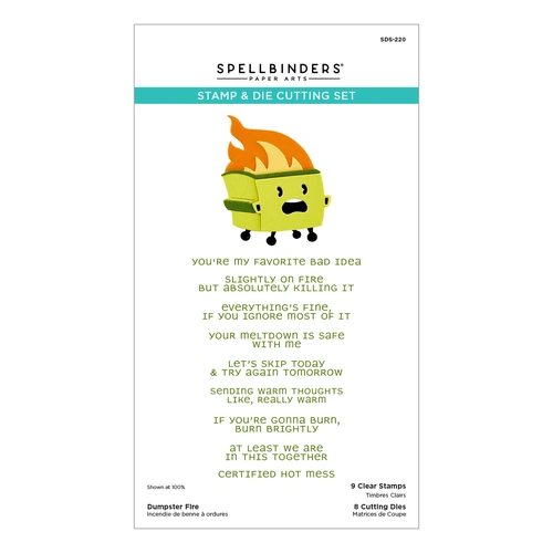 Spellbinders Dumpster Fire Clear Stamp & Die Set  from the This is Life Collection