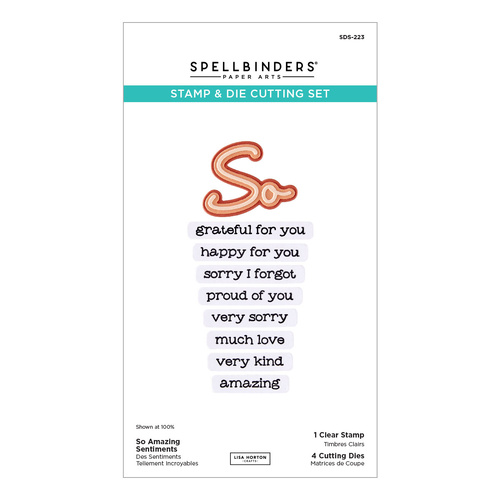 Spellbinders So Amazing Sentiments Clear Stamp & Die Set from the Summertime Collection by Lisa Horton