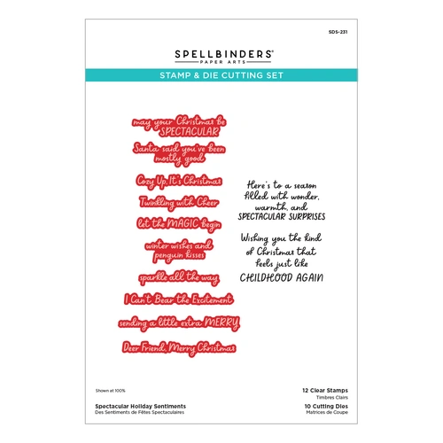 Spellbinders Spectacular Holiday Sentiments Stamp & Die Set from the Spectacular Christmas Collection
