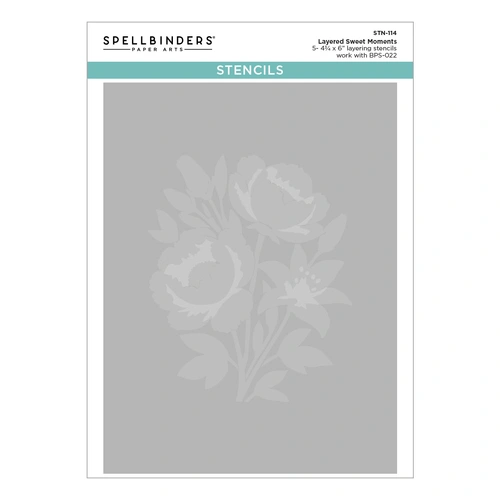 Spellbinders Betterpress Society Stencil : Sweet Moments (August 2025 Add-on)