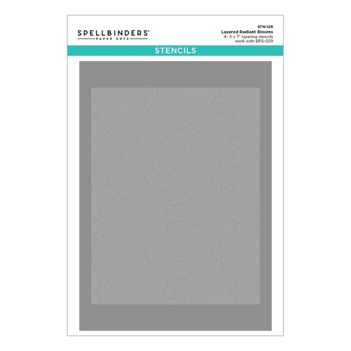 Spellbinders Layered Radiant Blooms Stencil - BetterPress Society February 2026 Add-On