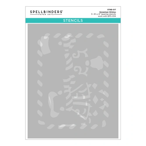 Spellbinders Layered Snowman Wishes Stencil - BetterPress Society July 2026 Add-On