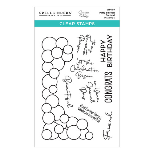 Spellbinders Party Balloon Garland Clear Stamp Set