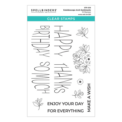 Spellbinders Kaleidoscope Arch Sentiments Clear Stamp Set