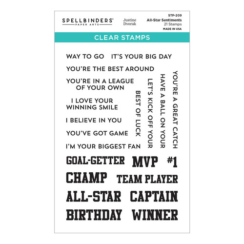 Spellbinders All-Star Sentiments Clear Stamp Set