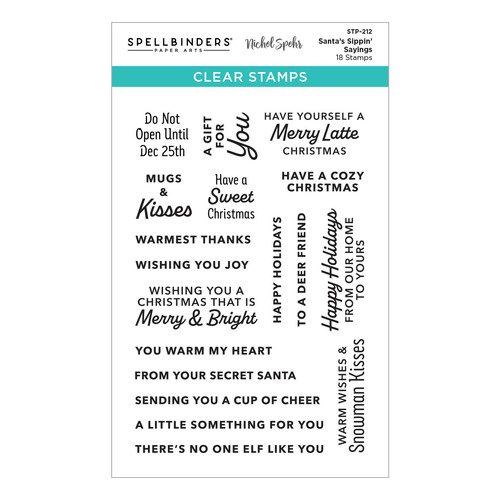 Spellbinders Santa's Sippin' Sayings Clear Stamp Set