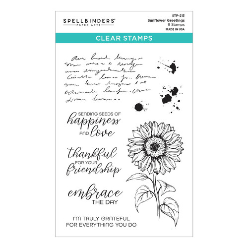 Spellbinders Sunflower Greetings Clear Stamp Set