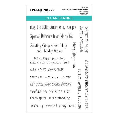 Spellbinders Dancin' Christmas Sentiments Clear Stamp Set