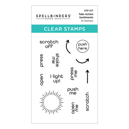Spellbinders Take Action Sentiments Clear Stamp Set