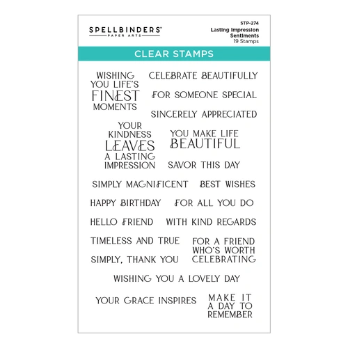 Spellbinders Lasting Impressions Clear Stamp Set from the Regal Reflections Collection