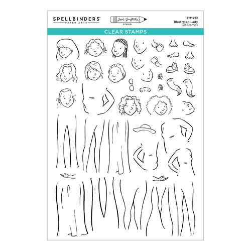 Spellbinders Illustrated Lady Clear Stamp Set from the Storybook Illustrations Collection by Josh Griffiths Studio