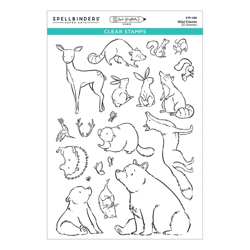 Spellbinders Wild Friends Clear Stamp Set from the Storybook Illustrations Collection by Josh Griffiths Studio