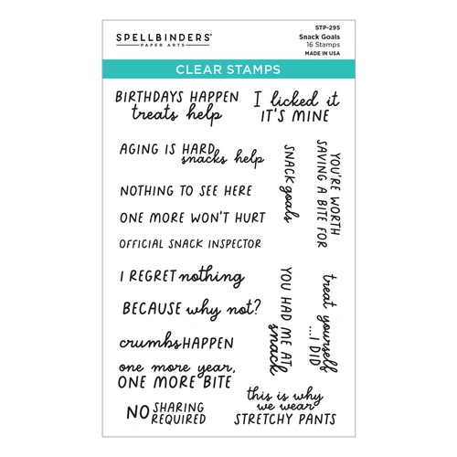 Spellbinders Snack Goals Clear Stamp Set from the Snack Goals Collection